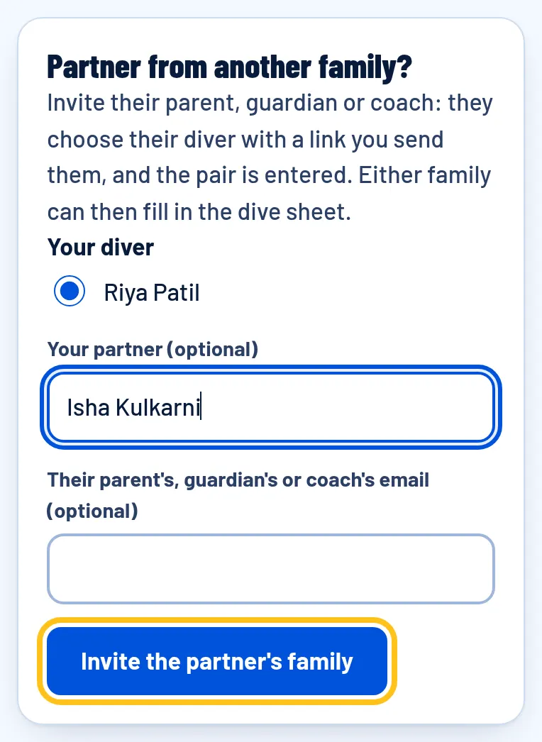 Partner from another family? Invite the partner's family