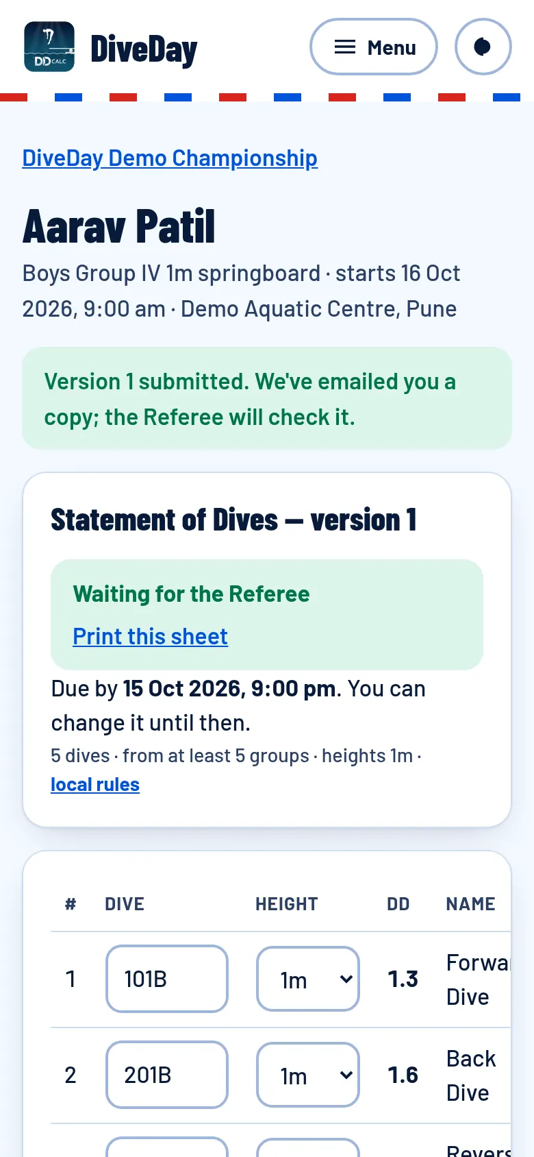 Submitted: waiting for the Referee